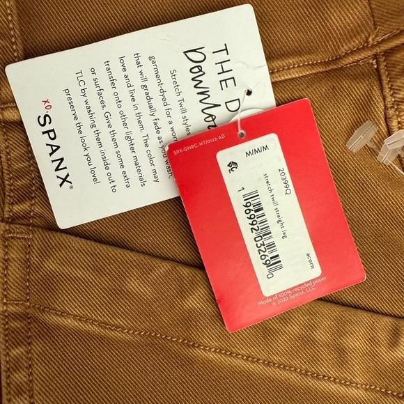 Spanx Stretch Utility Twill Straight Leg Pants in Acorn Size Medium Petite Nwt - Picture 4 of 9